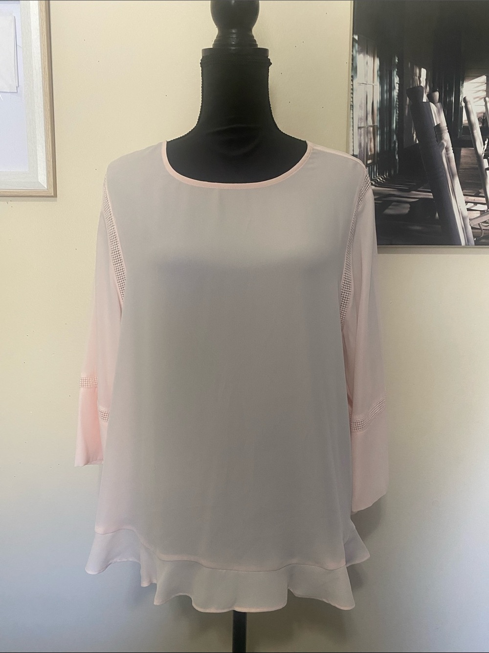 Apt. 9 Light Pink Chiffon Layered Blouse US Sz XL